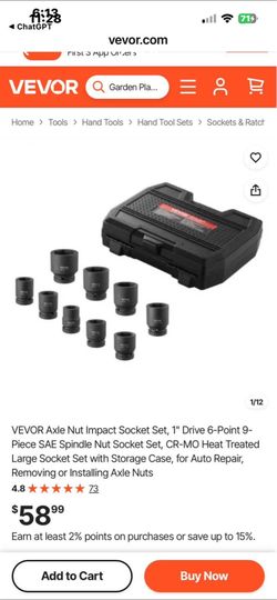 Impact socket set (new)
