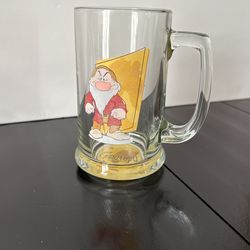 Vintage Walt Disney Grumpy Glass Mug With Handle