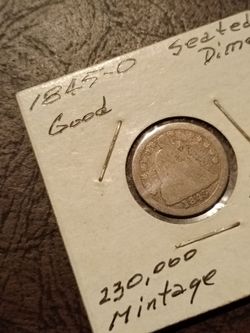 1845 O seated dime