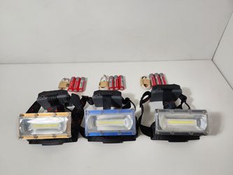 3pcs LED USB Rechargeable Headlamp Headlight Hunting Fishing Torch Flashlight