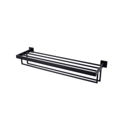 32 in. Wall Mounted Double Towel Bar in Matte Black