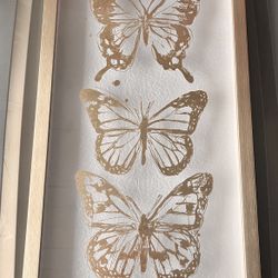 Gold Butterfly Framed Wall Art