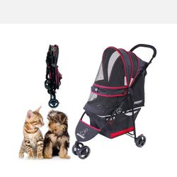 ROODO Escort 3 Wheel Pet Strollers Small Medium Dogs Cat Kitty Cup Holder Lig... Thumbnail