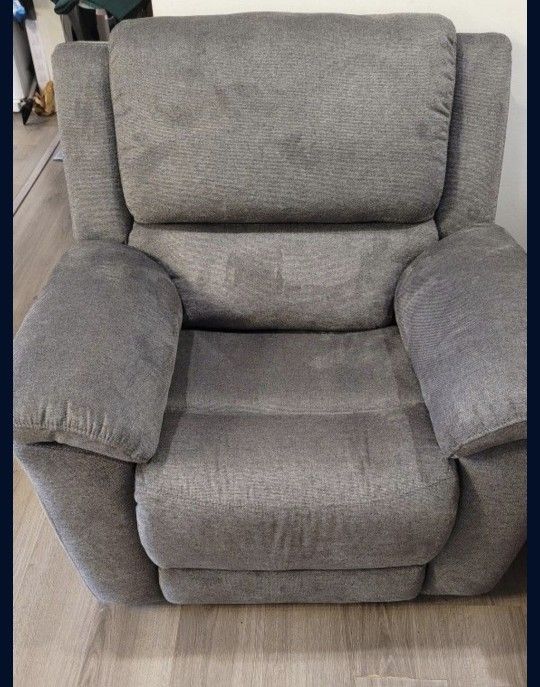 Grey Recliner 1.5 Year Old Always Use With Covers