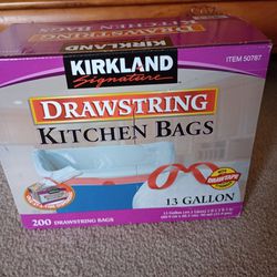 Drawstring Kitchen Bags- 200 Count Box- NEW