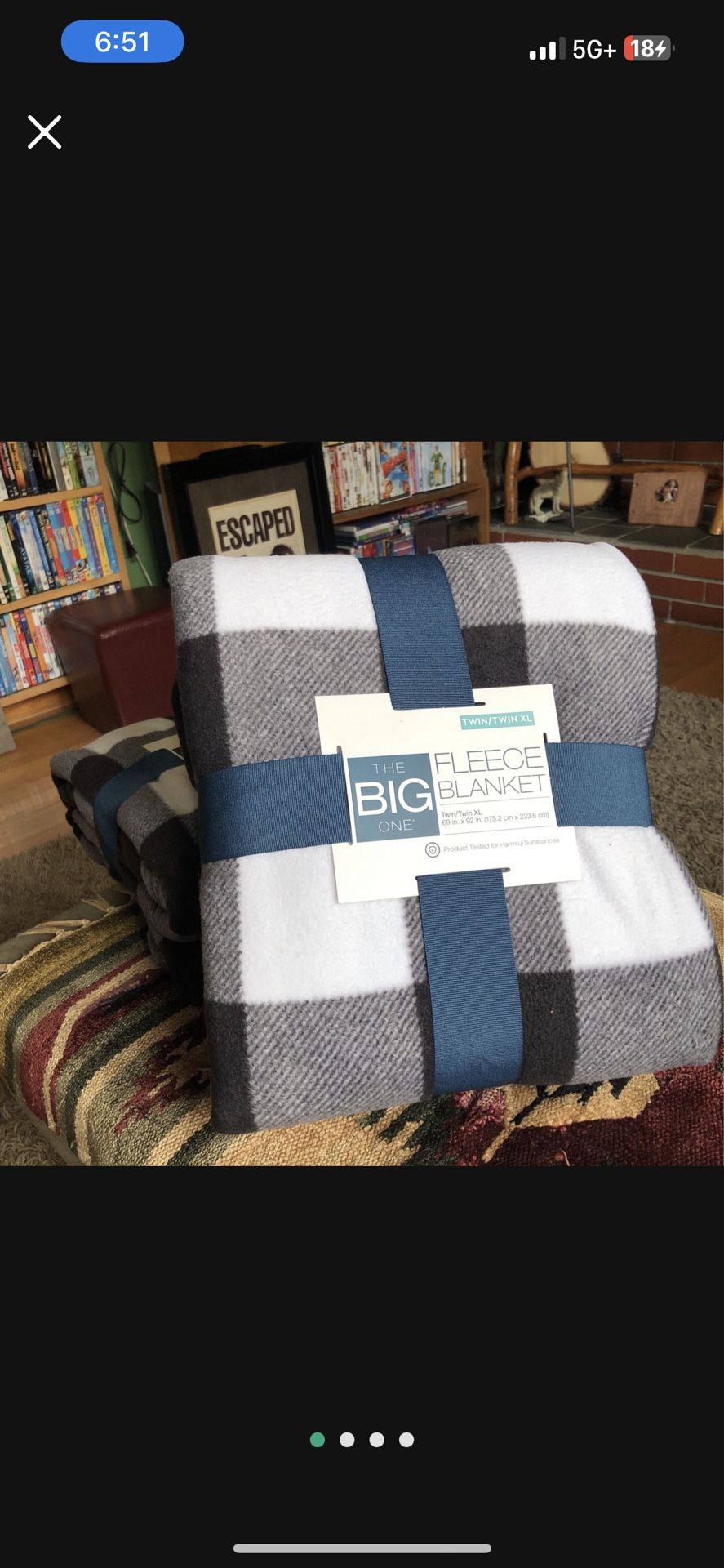 Brand New The Big One Fleece Blanket 69”x92”