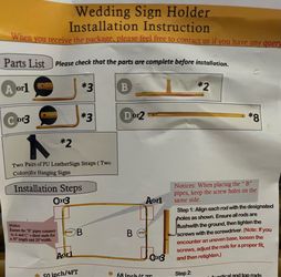 Wedding Welcome Sign Holder- Gold