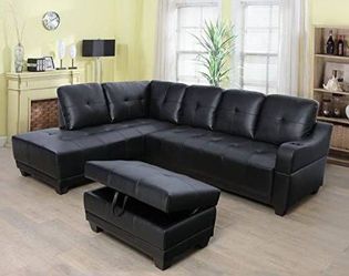 BRAND NEW 3 PIECES SECTIONAL COUCH WITH OTTOMAN INCLUDED