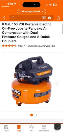 RIDGID 6 gal  150 psi