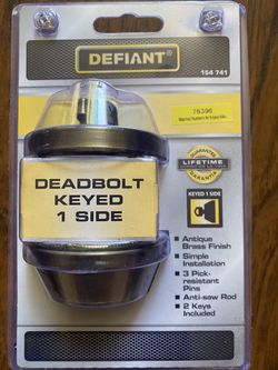 Defiant Deadbolt Keyed 1 Side Lock