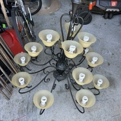 Large Black Chandelier With Lights / Read Below ⬇️ 