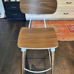 Designer Walnut Bar Stools — Set of 2 (Absolute Steal!)