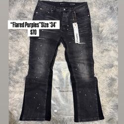 Flared ‘Size 34’Purple Jeans 
