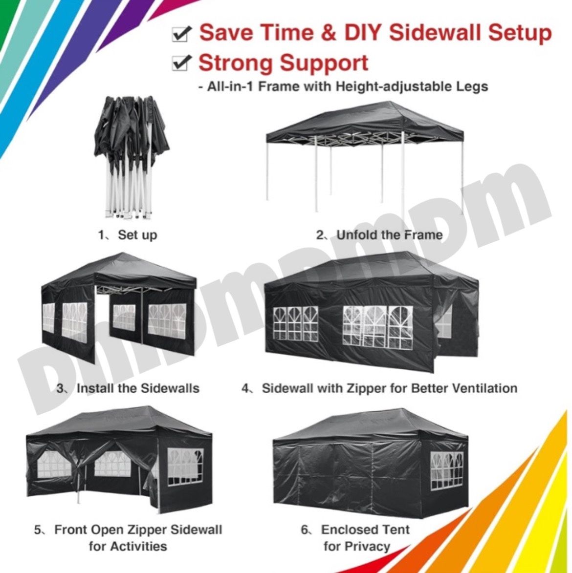 Canopy Tent 10x20 Gazebo Party T ent Heavy Duty Pop Up w/Sidewalls &Sand Bags venta final