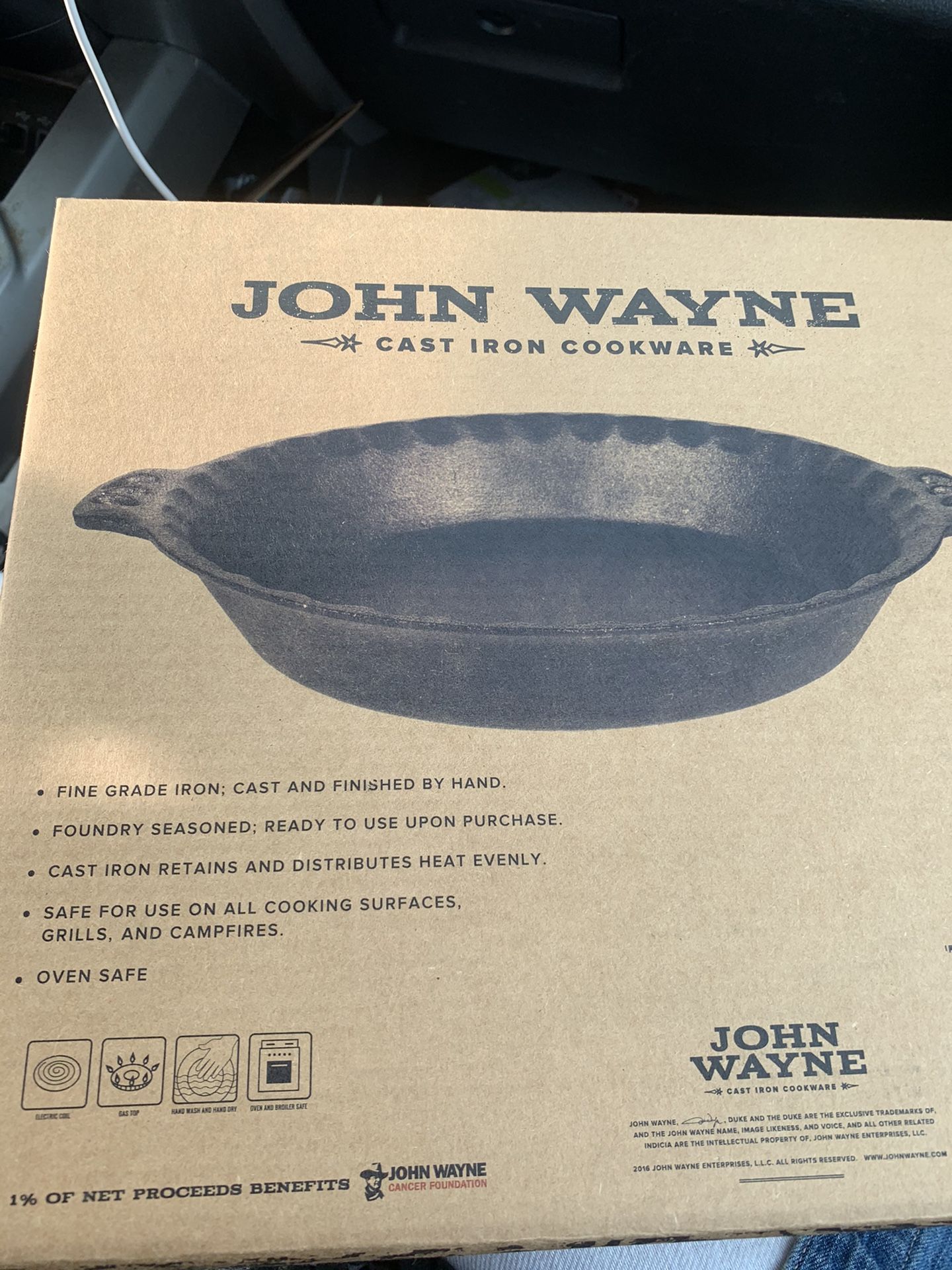 John Wayne Cast Iron Pie / Cornbread Pan