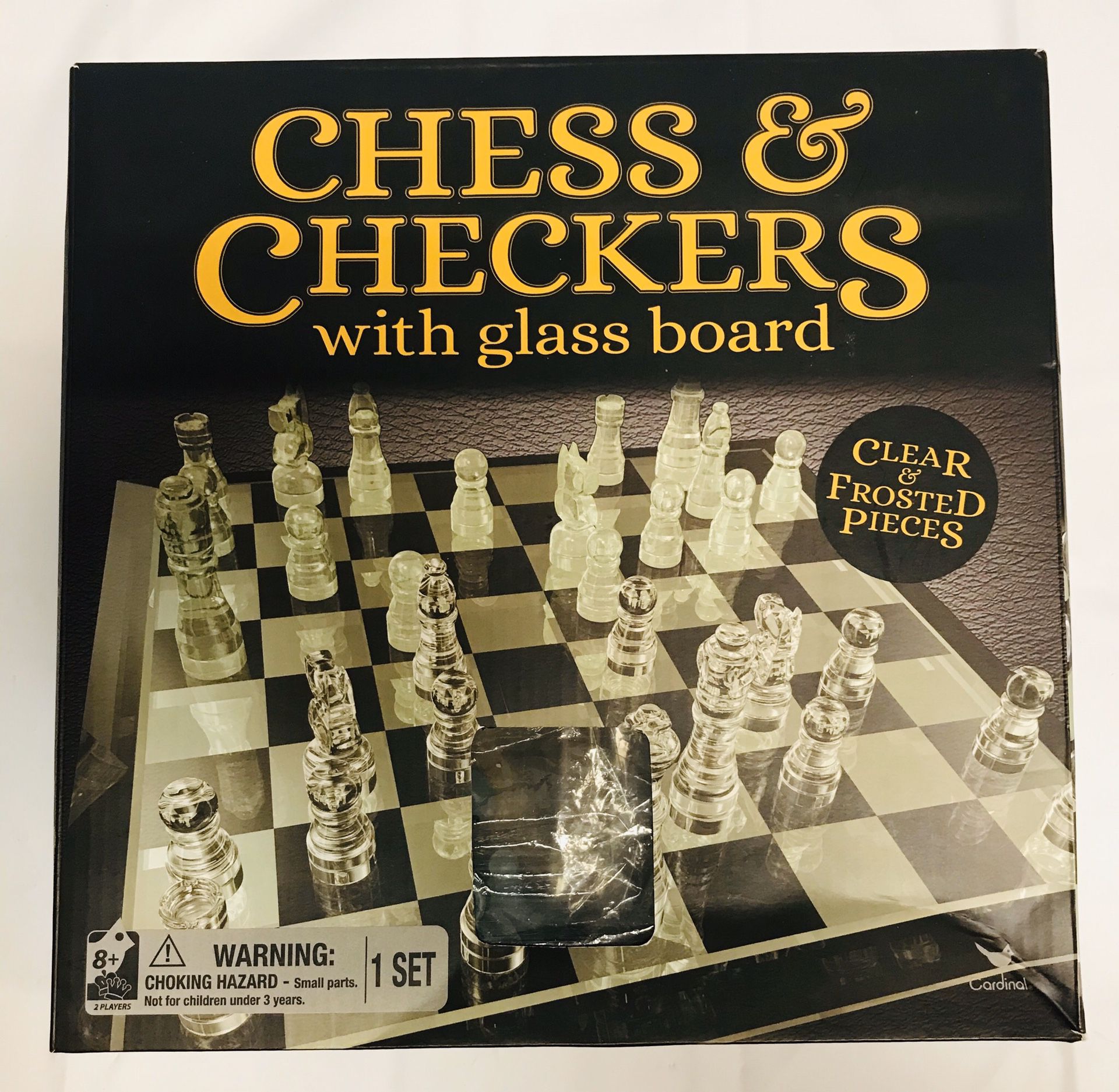 Checkers/Chess glass board #1665