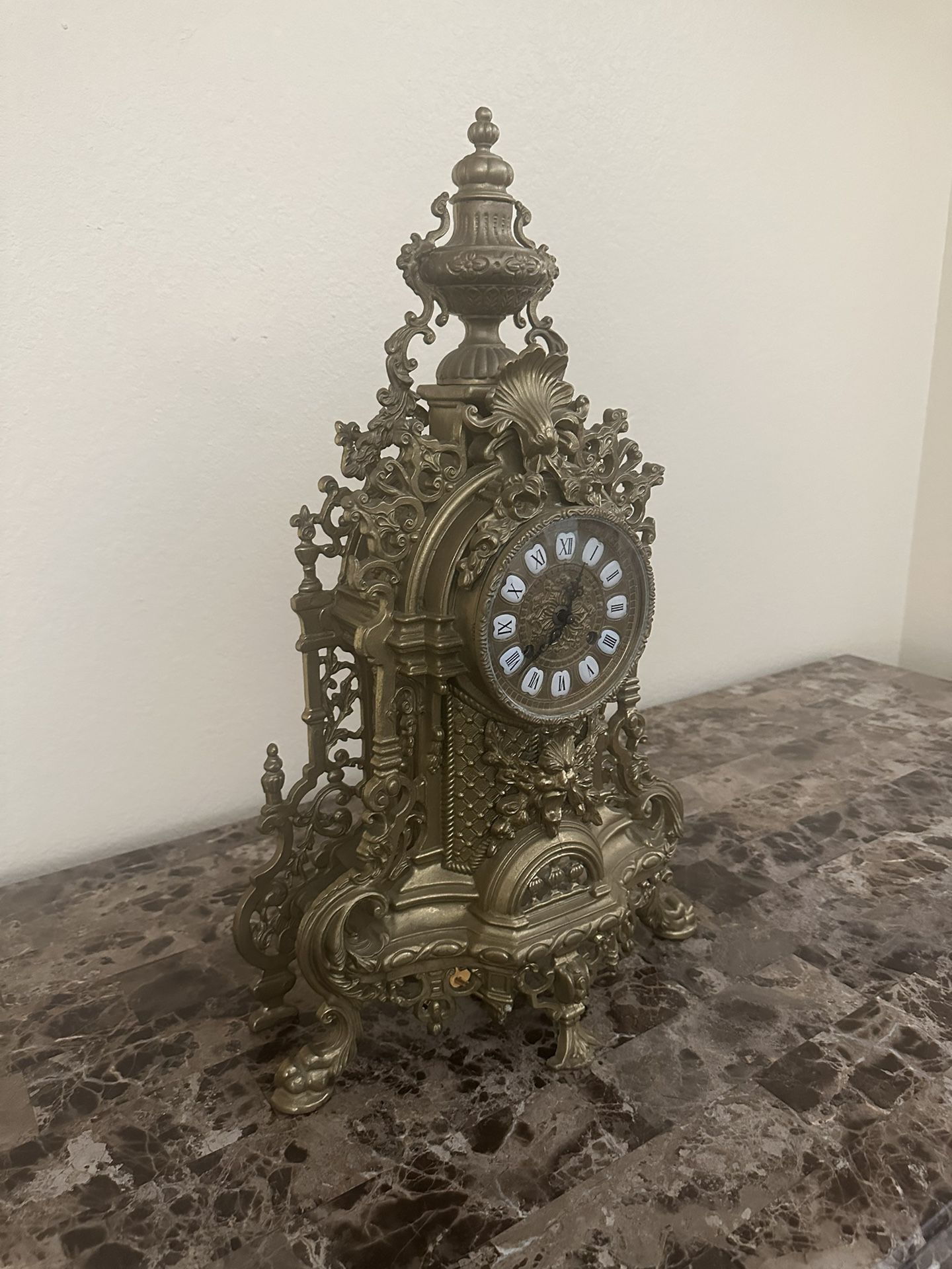 Antique Brass Table Clock