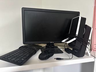 Dell 20" Monitor + Logitech Speakers + Keyboard & Mouse Setup
