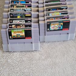 Large Lot Of Super Nintendo Games 