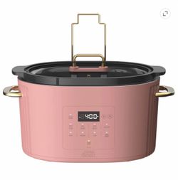 Thyme & Table 6QT Programmable Slow Cooker, Faded Rose - New