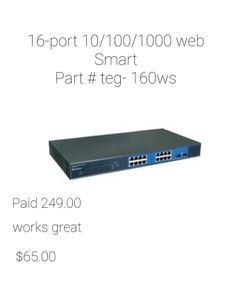 Trendnet 16 Port Gigabit Web Smart Switch