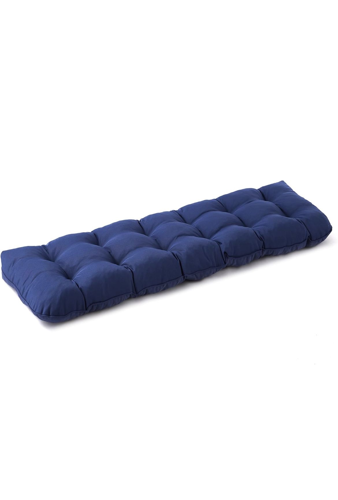 48x18x5” Outdoor/Indoor Bench Cushion – Waterproof, Tufted, Fade-Resistant Seat Cushion for Patio or Porch Swing, Navy Blue