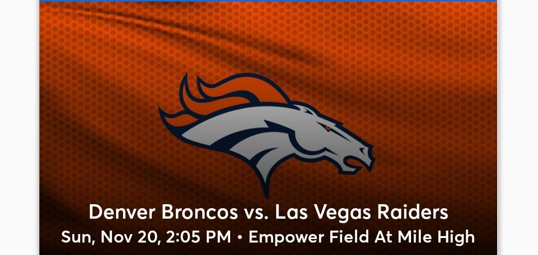 Broncos Vs Raiders Ticket This Sunday