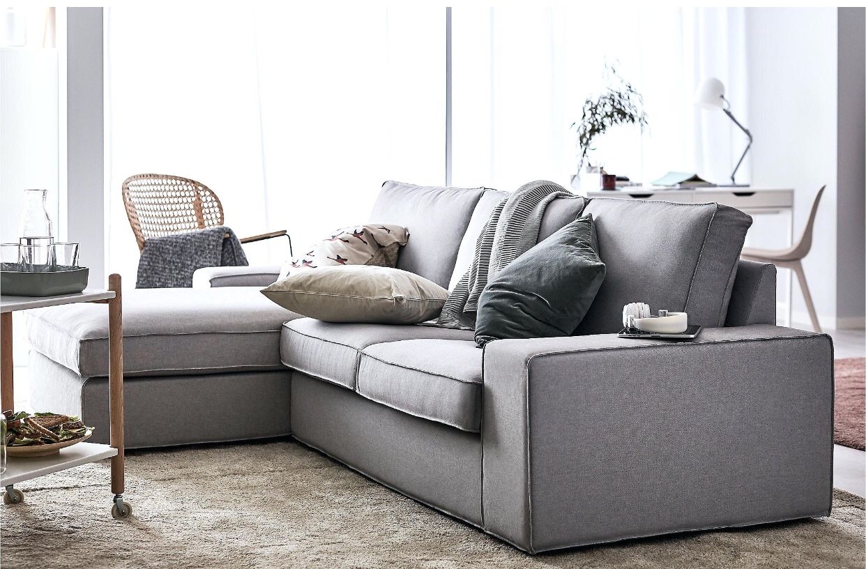Sofa and chaise. Sectional couch