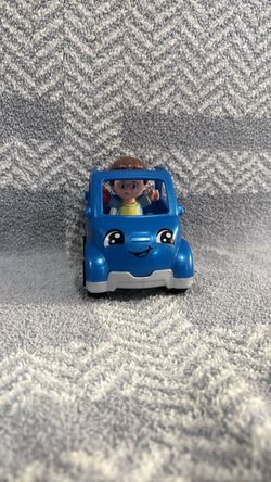 Fisher Price Little-People blue Sports Car W/ driver