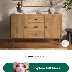 LuxenHome 2-Door 3-Drawer Buffet Cabinet