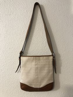 Coach Bags | Vintage Cream White Canvas Cross Body Bag