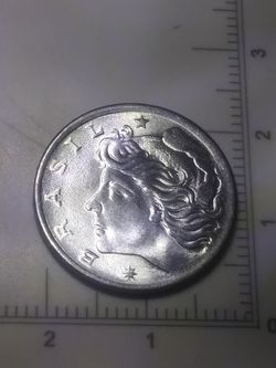 1969 Silver toned Brazil 5 Centavos Coin