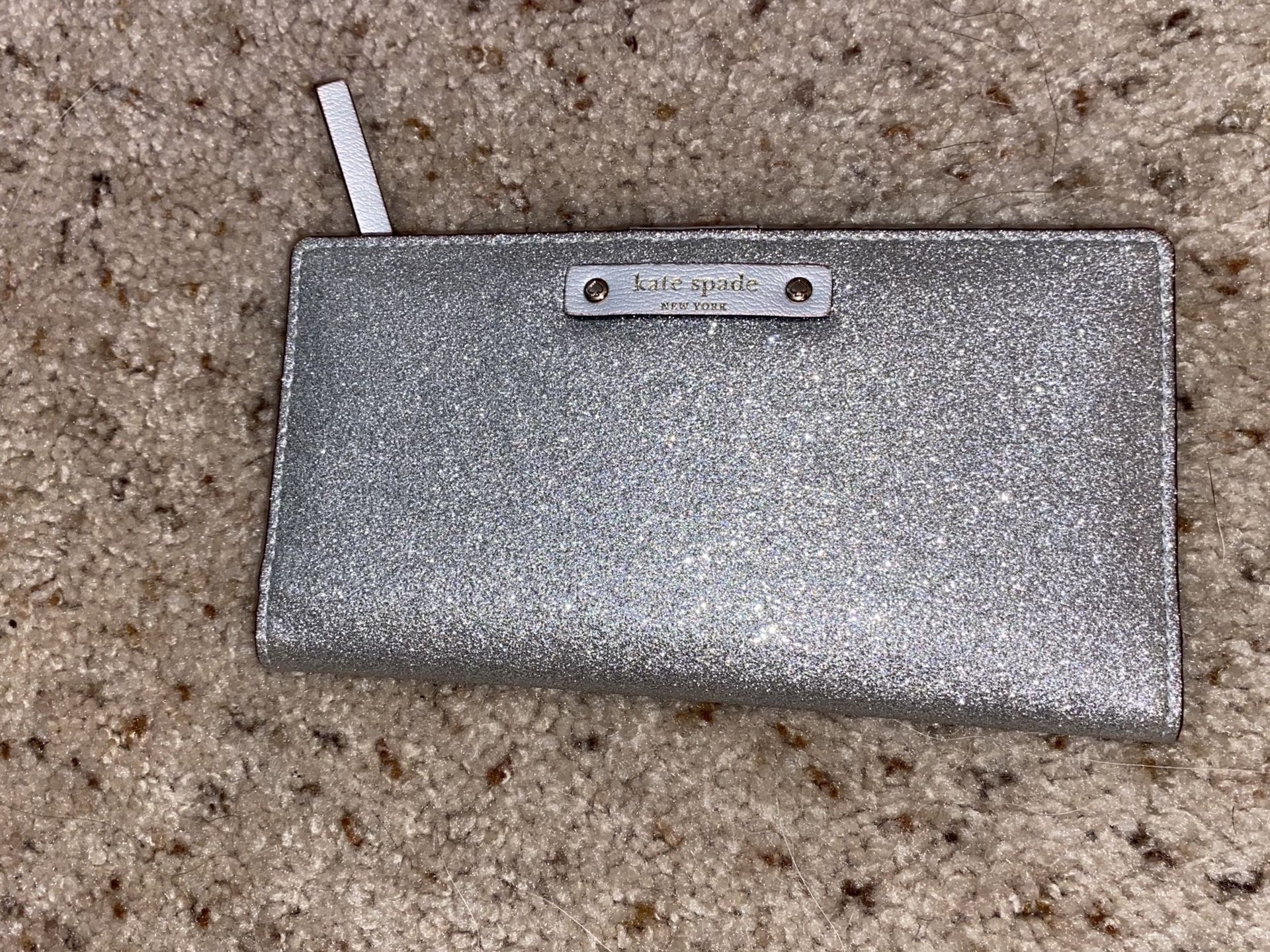 Sparkly Silver Glitter Kate Spade folding wallet