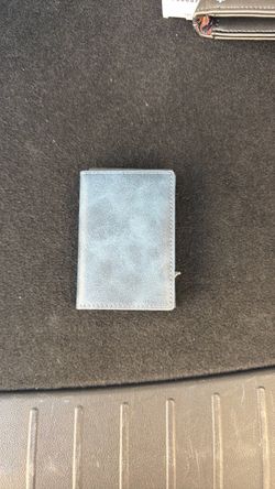 Blue Leather Bifold Wallet