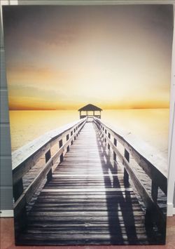 Sunset Pier Canvas Wall Art