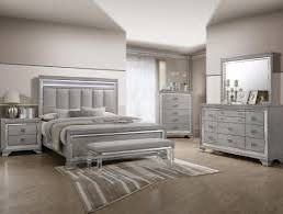 New 5 Piece Bedroom. Grey Padded Headboard With LED Lights. Free Delivery!
