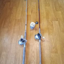 Salt Water Drop Rods 2 Vintage 40s. 1 Black Rod Up To Tex With Dept Count How Deep On Real Awesome  Rod