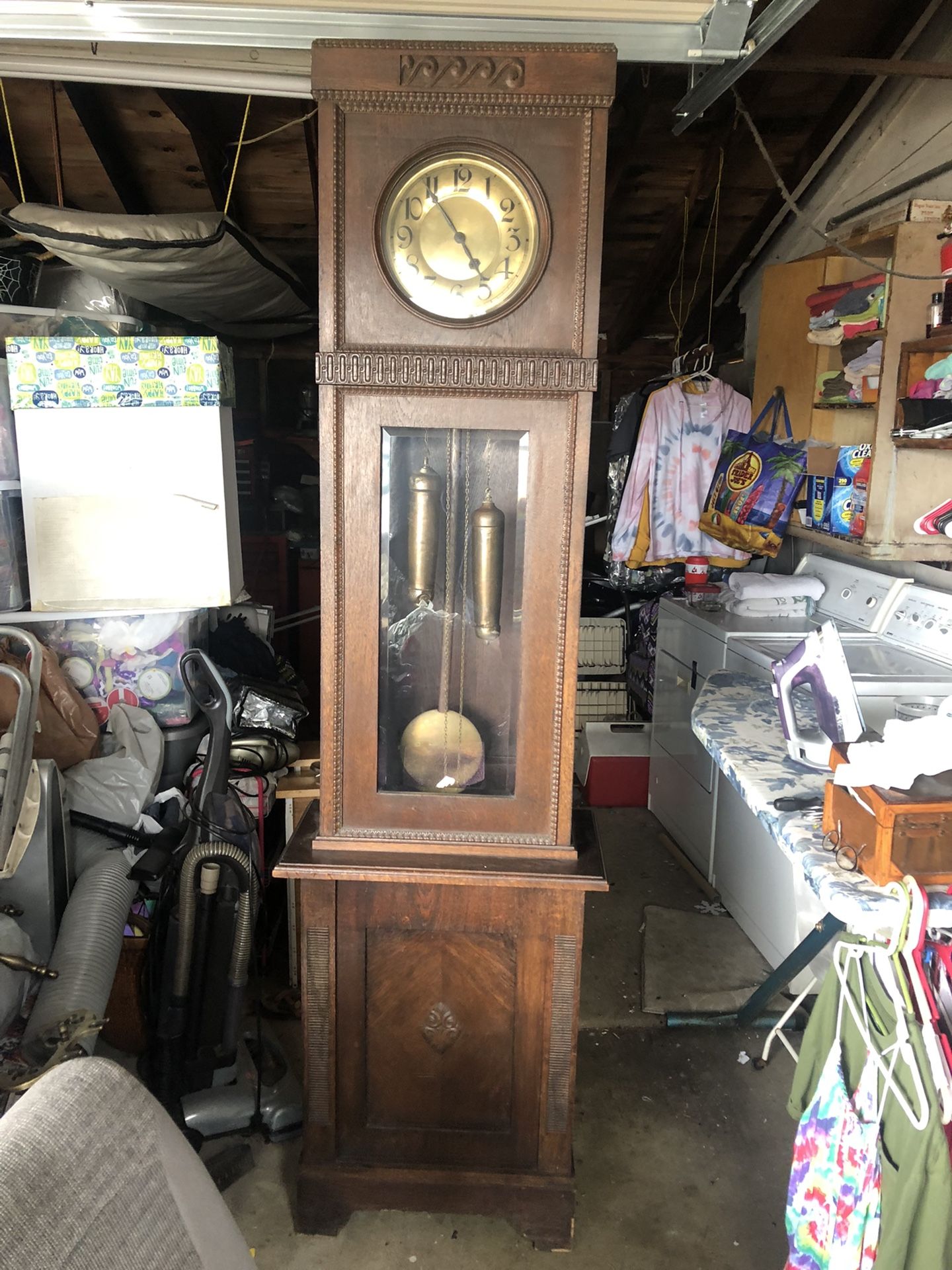 Antique German Grandfather Clock. 1910 Junghans Working and In very nice condition 84” tall