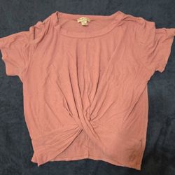 coral twisted loose blouse