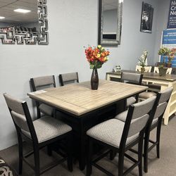 7PC Gray Dining Table Set