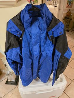 Bass Pro Shops Rain Gear Jacket Blue/Black XL Mens Like New