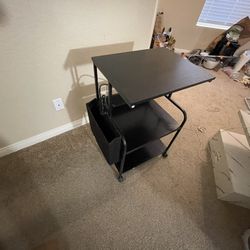 Printer Stand Shelf with Electrical Outlet, 32.55x20x16 Inches Large Printer Stand