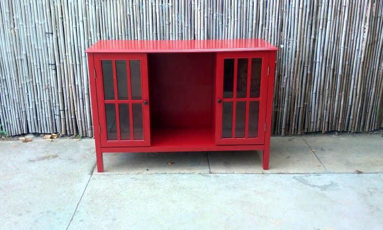 TV Console Windham 2 Door Cabinet with 4 Shelves And Misc Tables