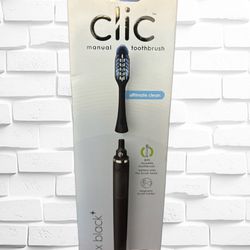 Oral B Clic Manual Toothbrush • Onyx Black Magnetic Toothbrush Holder • NIB