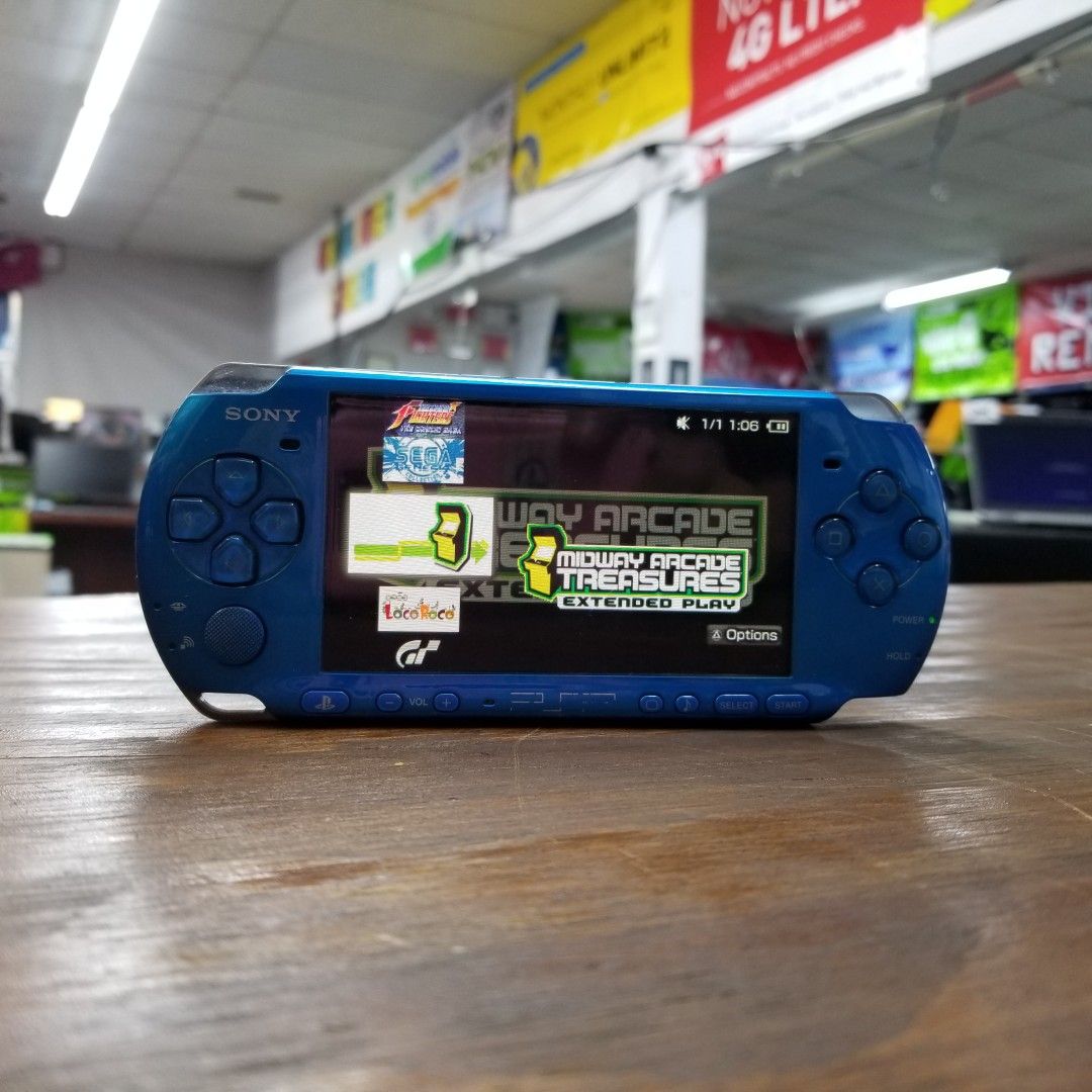 Modded Deep Blue Sony PlayStation Psp 3000 model ultimate Emulator