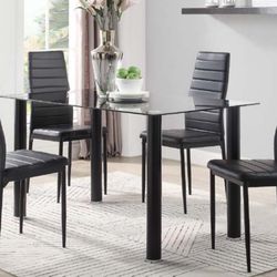 5PC GLASS DINNING ROOM 