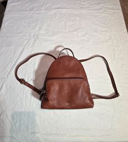 Fossil Brown Leather Mini Backpack