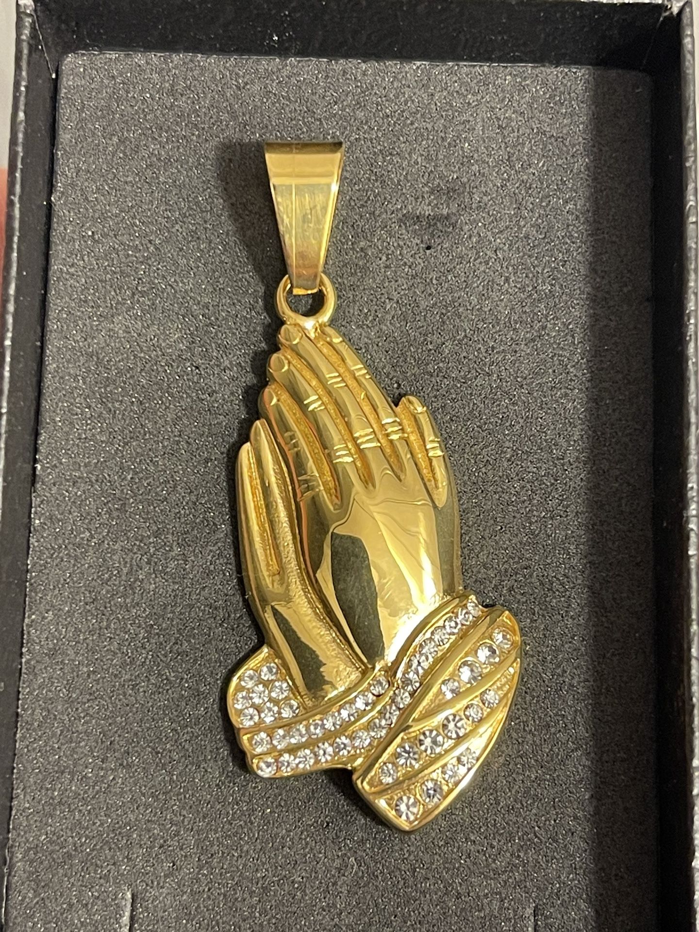 Gold Praying Hands Pendant