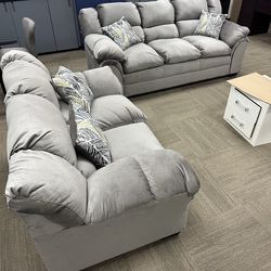 NEW GREY SOFA AND LOVESEAT SET WITH FREE DELIVERY