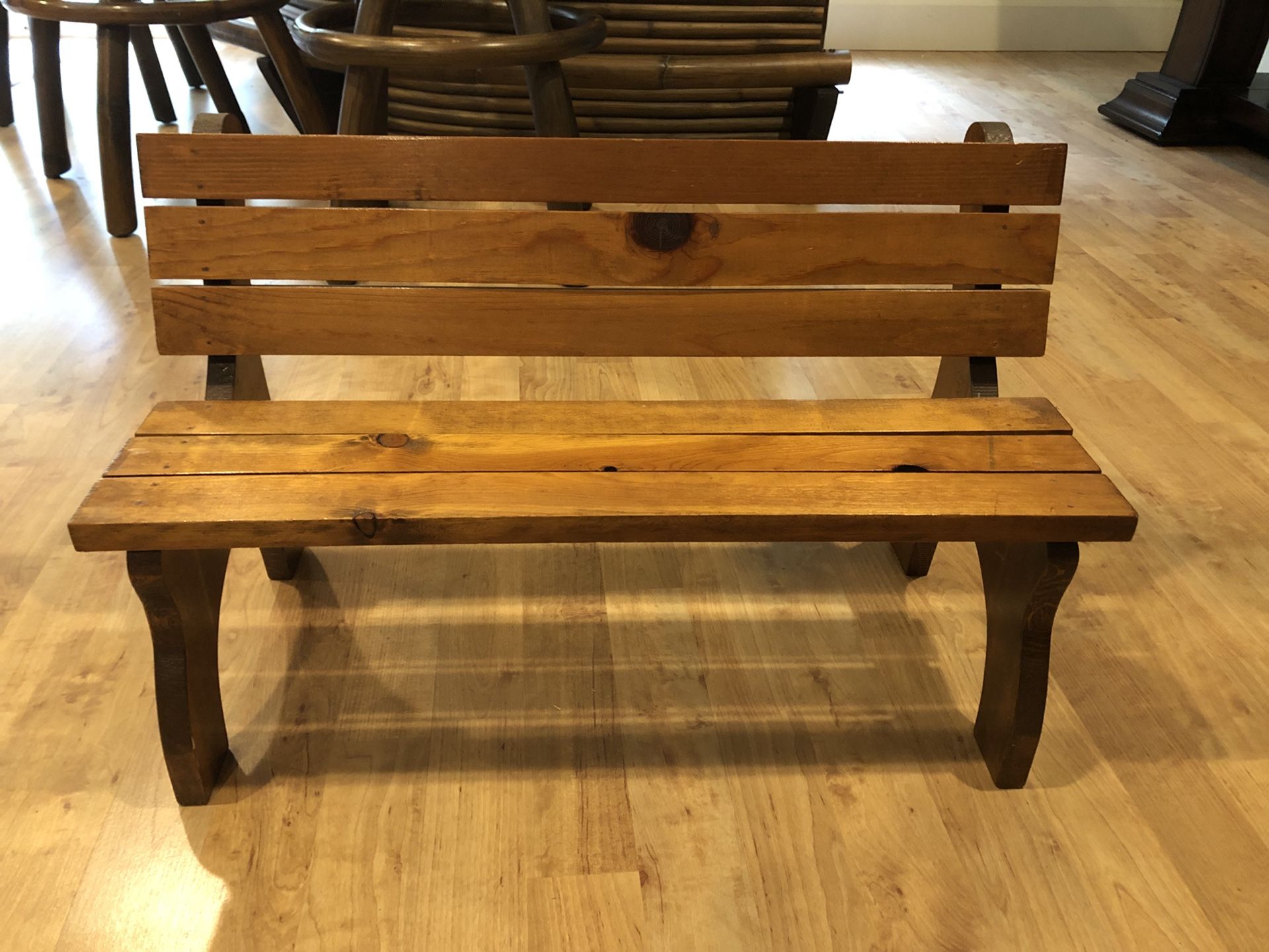 Classic Wooden Doll Bench